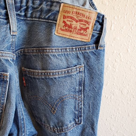 LEVI'S Distressed Skinny Leg Full Length Overalls - Picture 7 of 9